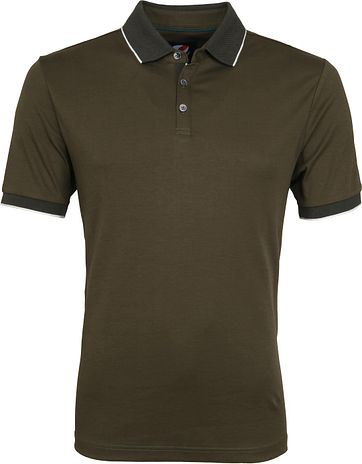 Suitable Liquid Poloshirt Olivgrün