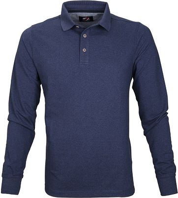 Suitable Longsleeve Poloshirt Blue