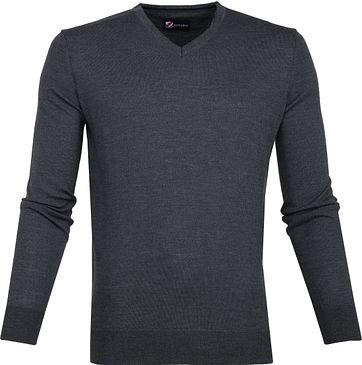 Suitable Merino Pullover Antraciet