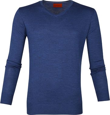 Suitable Merino Pullover Aron Blauw