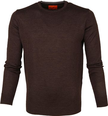 Suitable Merino Pullover O-neck Dunkelbraun