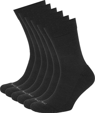 Suitable Merino Sokken Zwart 6-Pack