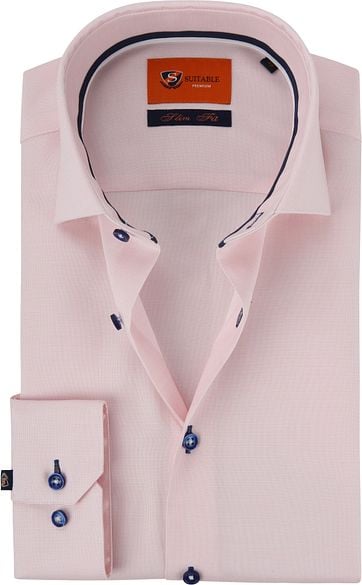 Suitable Overhemd Dobby Ws Roze suitable kopen in de aanbieding