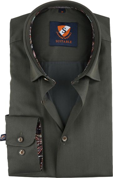 Suitable Overhemd Groen 188 6 suitable kopen in de aanbieding