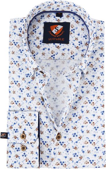Suitable Overhemd HBD Bouquet Blauw