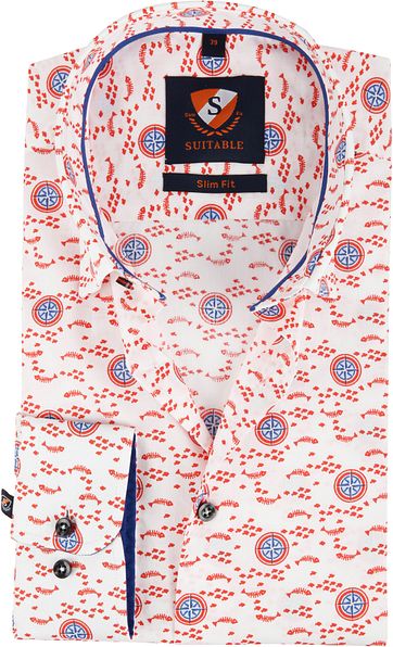 Suitable Overhemd Hbd Kompas Rood suitable kopen in de aanbieding
