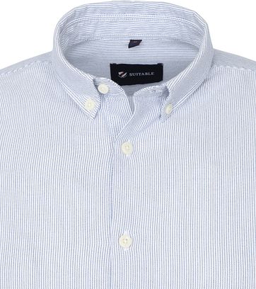 Suitable Overhemd Max Strepen Donkerblauw