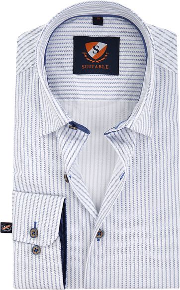 Suitable Overhemd Print Stripe suitable kopen in de aanbieding
