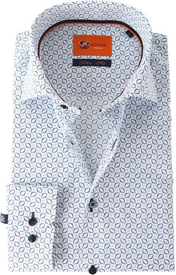 Suitable Overhemd Print White Wire suitable kopen in de aanbieding