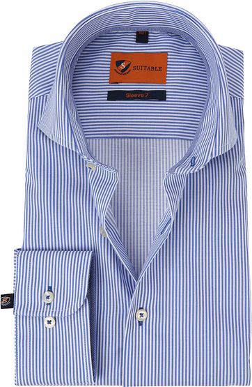 Suitable Overhemd SL7 Streep Blauw