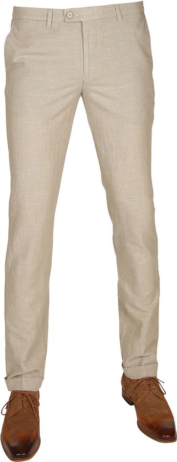 Suitable Pantalon Pisa Leinen Kamel