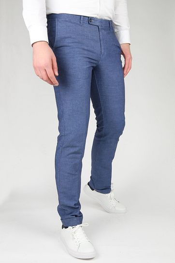 Suitable Pantalon Pisa Melange Blue