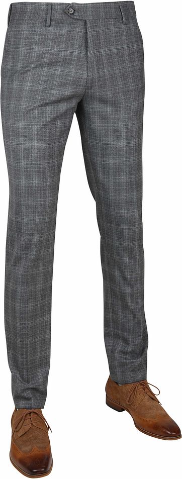 Suitable Premium Pantalon Milano Ruit Antraciet