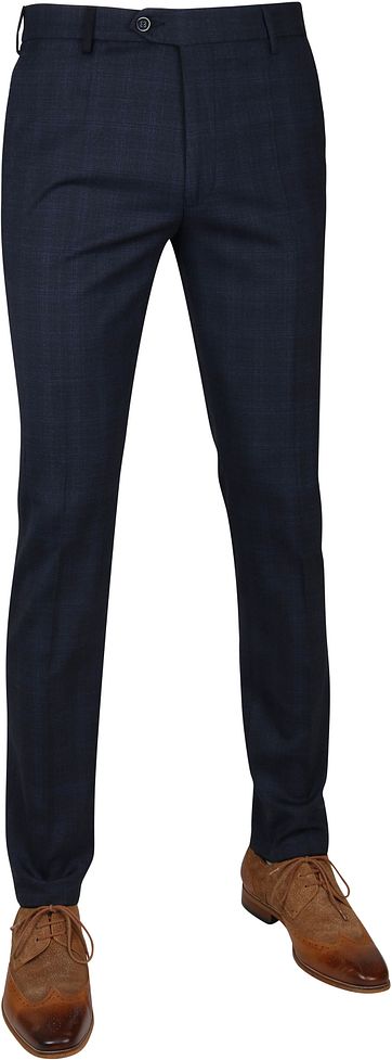 Suitable Premium Pantalon Milano Ruit Navy