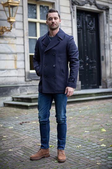 Suitable Prestige Coat Nathan Donkerblauw