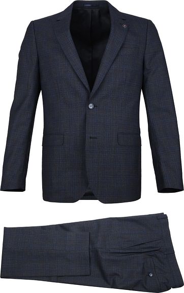 Suitable Prestige Kostuum Faux Ruiten Navy