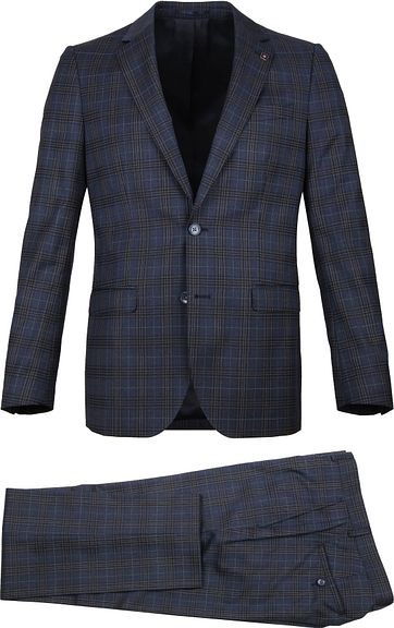 Suitable Prestige Kostuum Ruiten Navy