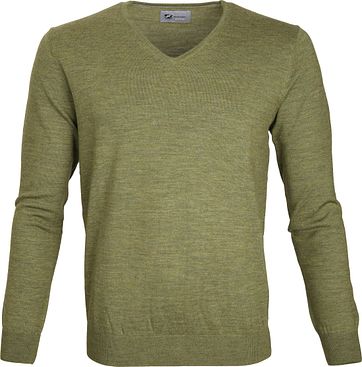 Suitable Prestige Pullover V-Ausschnitt Gr&uuml;n