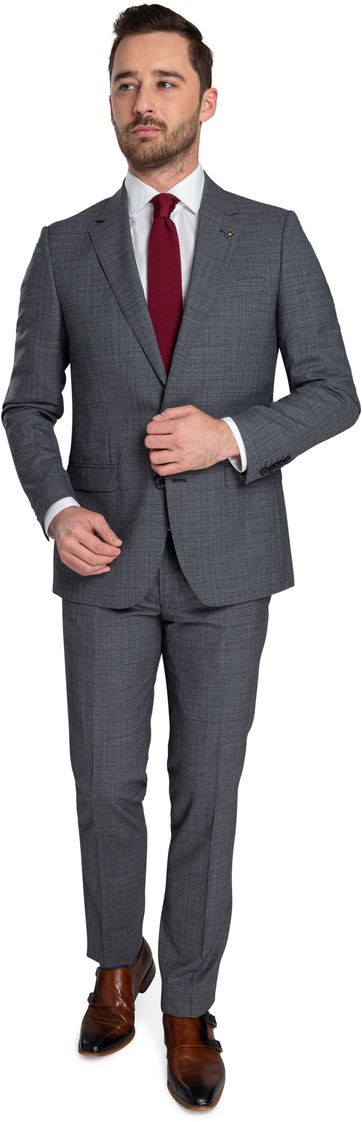 Suitable Prestige Suit Faux Checks Grey 22004855 223053 16 Order Online Suitable