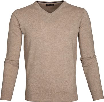 Suitable Pullover Lammwolle V-Ausschnitt Beige