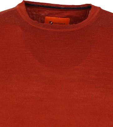 Suitable Pullover Merino O-neck Cognac