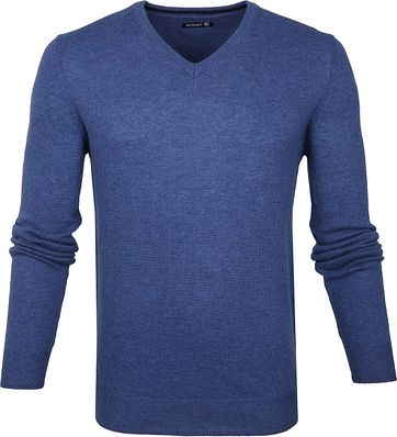 Suitable Pullover V-Neck Lambswool Blue