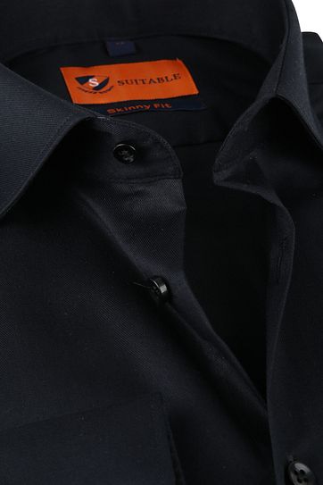 Suitable Shirt Black Skinny Fit