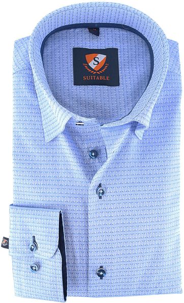 Suitable Shirt Blue Jacquard 143-2