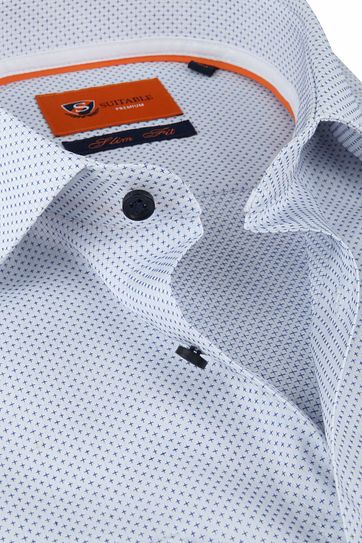 Suitable Shirt Blue Plus Sign Slim Fit