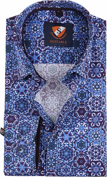 Suitable Shirt Blue Purple Dessin