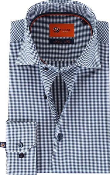 Suitable Shirt Blue Ruit 62-03