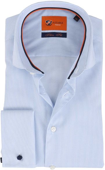 Suitable Shirt Blue Striped