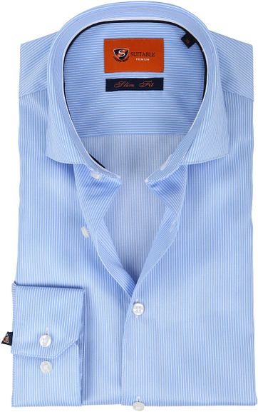 Suitable Shirt Blue Stripes D18-10