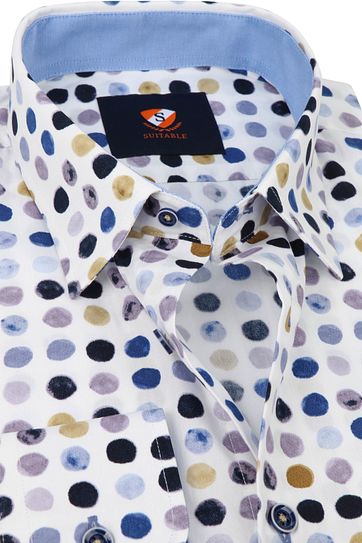 Suitable Shirt Bolls Blue Beige