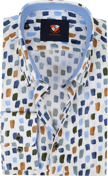 Suitable Shirt Brush Strokes Blue Brown