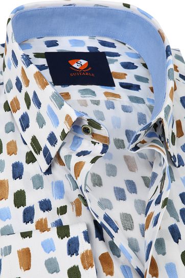 Suitable Shirt Brush Strokes Blue Brown