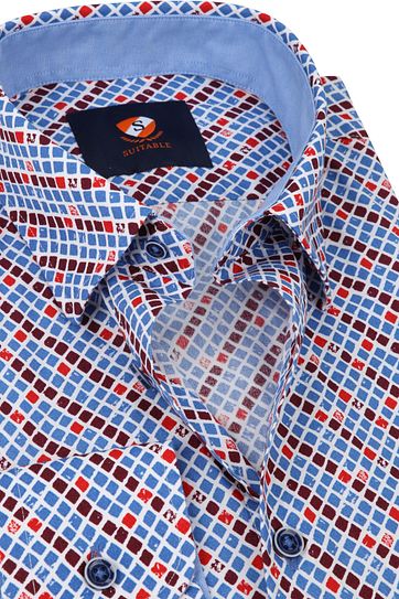 Suitable Shirt Checkered Blue Red