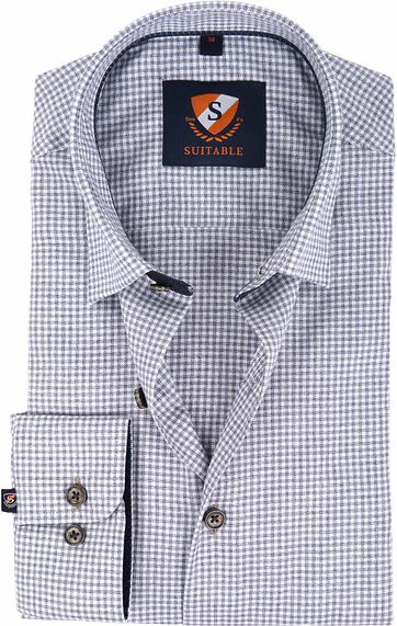 Suitable Shirt Checks Navy 183-3