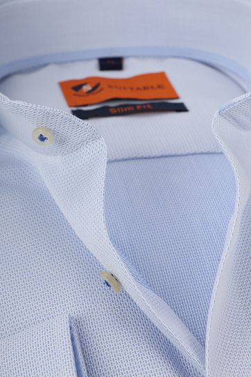 Suitable Shirt Faux Check Blue