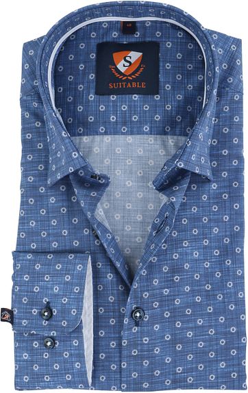 Suitable Shirt Indigo Print HBD