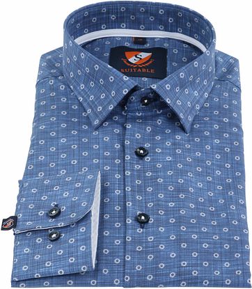Suitable Shirt Indigo Print HBD
