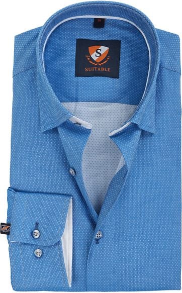 Suitable Shirt Kobalt Blue Pinpoint
