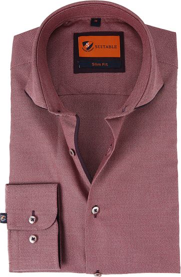 Suitable Shirt Mouline Bordeaux