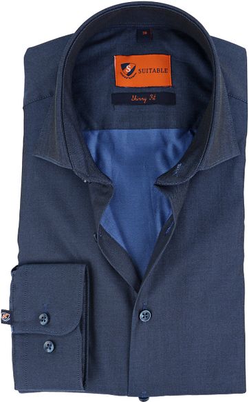 Suitable Shirt Navy Skinny Fit