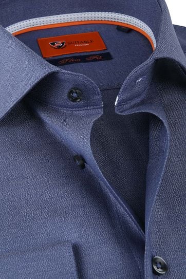 Suitable Shirt Navy Slim Fit