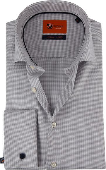 Suitable Shirt Piede De Poule Grey