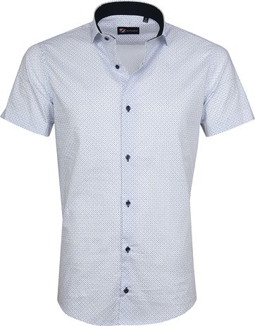 Suitable Shirt SS Carre White Blue