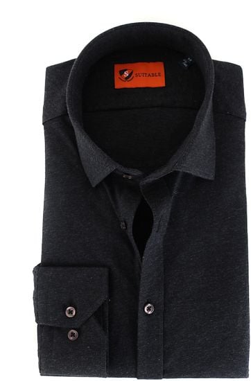 Suitable Shirt Stretch Dark Grey