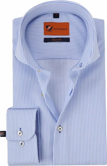 Suitable Shirt Stripes Blue