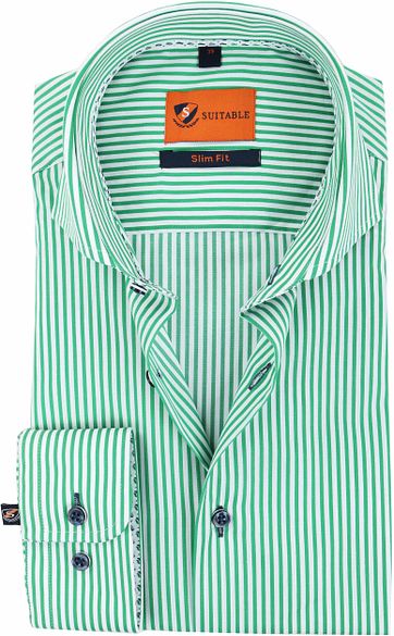 Suitable Shirt Stripes Green 174-6